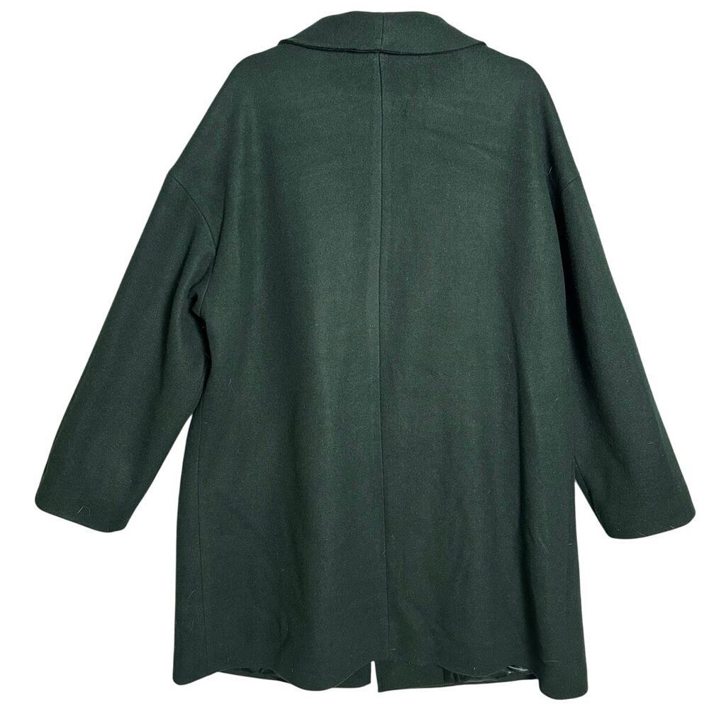 Nine West NWT Sz XXL Forest Green Wool Blend Coat Relaxed Fit Trench Pea Coat - Picture 2 of 12